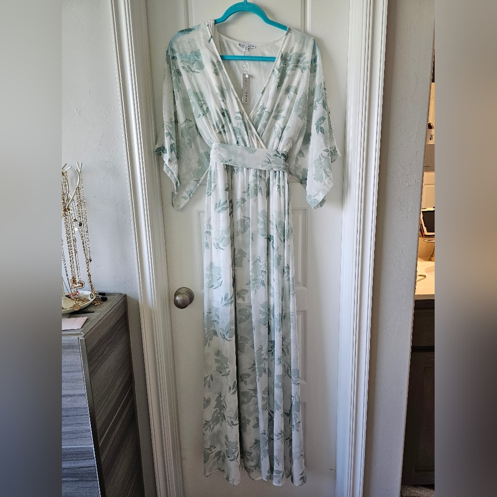 Baltic Born Green and White Floral Dress